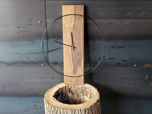 Load image into Gallery viewer, Large 20x25 Modern Rustic Walnut and Steel Wall Clock
