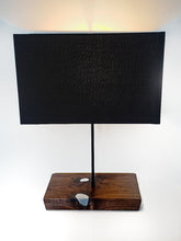 Load image into Gallery viewer, Modern Minimalist Walnut Table Lamp with Poured Metal Inlay/Modern Rustic Desk Lamp/Handcrafted One of a Kind Lamp
