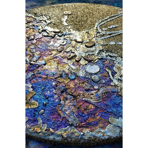 Bismuth and Brass Wall Art/ Wall Hanging/ One of a Kind/ Home Decor/ Modern/ Art/ Wall Sculpture