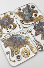 Load image into Gallery viewer, Clear Bismuth and Resin Coasters/ Modern/Bling/ Statement piece/ Modern/Art/Artful/Artwork
